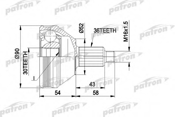 pcv1414 PATRON Шарнирный комплект, приводной вал