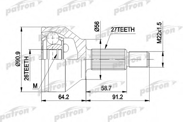 Купить pcv1417 PATRON Шарнирный комплект, приводной вал в интернет-магазине Ravta – самая низкая цена