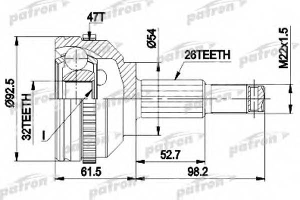 Купить pcv1438 PATRON Шарнирный комплект, приводной вал в интернет-магазине Ravta – самая низкая цена