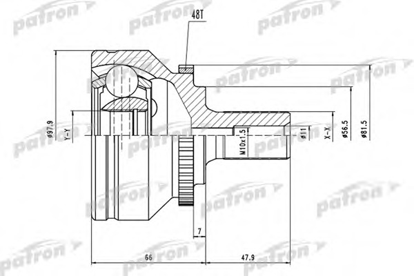 pcv1538 PATRON Шарнирный комплект, приводной вал
