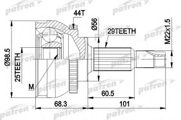 Купить pcv1600 PATRON Шарнирный комплект, приводной вал в интернет-магазине Ravta – самая низкая цена