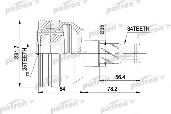 Купить pcv2253 PATRON Шарнирный комплект, приводной вал в интернет-магазине Ravta – самая низкая цена