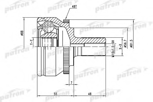 Купить pcv3560 PATRON Шарнирный комплект, приводной вал в интернет-магазине Ravta – самая низкая цена
