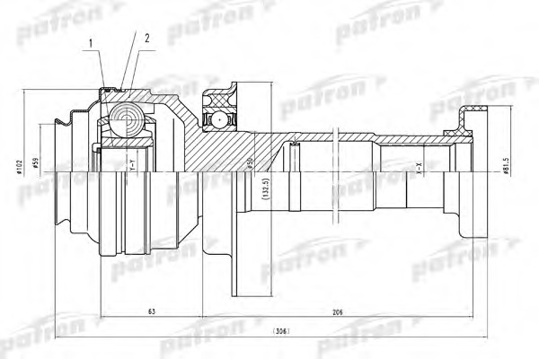 Купить pcv4837 PATRON Шарнирный комплект, приводной вал в интернет-магазине Ravta – самая низкая цена