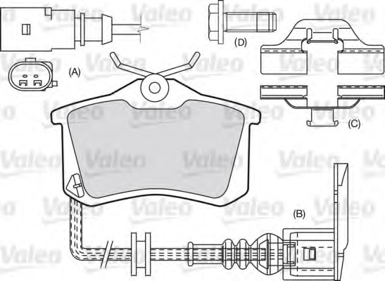 598463 Valeo Комплект тормозных колодок, дисковый тормоз