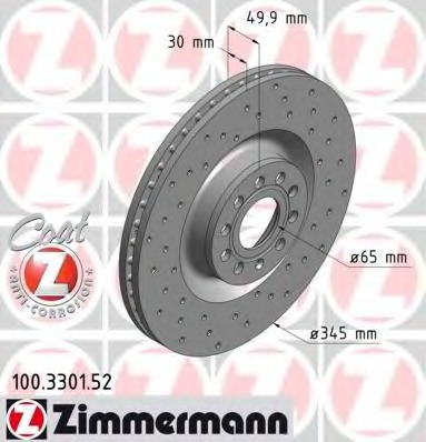 100.3301.52 ZIMMERMANN Тормозной диск