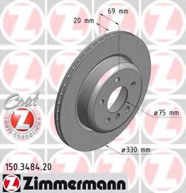 Купить 150.3484.20 ZIMMERMANN Тормозной диск в интернет-магазине Ravta – самая низкая цена
