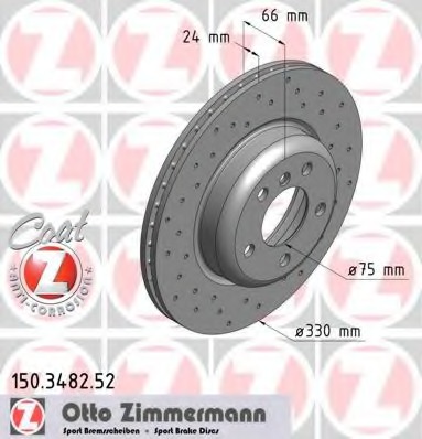 150.3482.52 ZIMMERMANN Тормозной диск