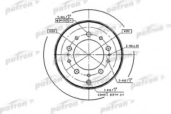 Купить pbd4483 PATRON Тормозной диск в интернет-магазине Ravta – самая низкая цена