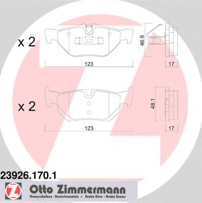 Купить 23926.170.1 ZIMMERMANN Комплект тормозных колодок, дисковый тормоз в интернет-магазине Ravta – самая низкая цена