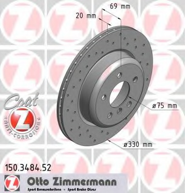 150.3484.52 ZIMMERMANN Тормозной диск