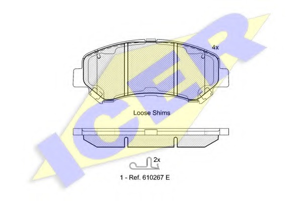 181834 ICER Комплект тормозных колодок, дисковый тормоз