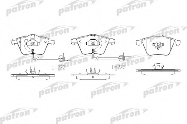 Купить PBP1629 PATRON Комплект тормозных колодок, дисковый тормоз в интернет-магазине Ravta – самая низкая цена