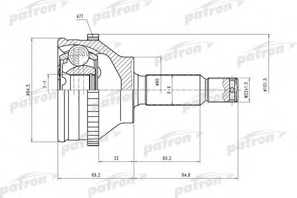Купить pcv2066 PATRON Шарнирный комплект, приводной вал в интернет-магазине Ravta – самая низкая цена