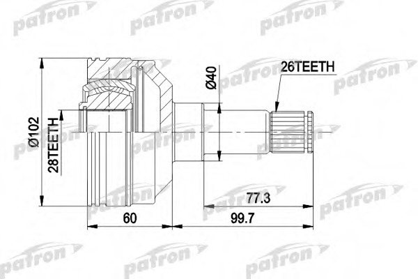 Купить pcv4012 PATRON Шарнирный комплект, приводной вал в интернет-магазине Ravta – самая низкая цена