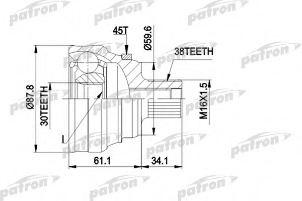 Купить PCV1140 PATRON Шарнирный комплект, приводной вал в интернет-магазине Ravta – самая низкая цена
