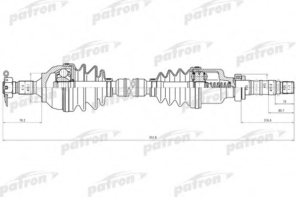 Купить pds0729 PATRON Приводной вал в интернет-магазине Ravta – самая низкая цена