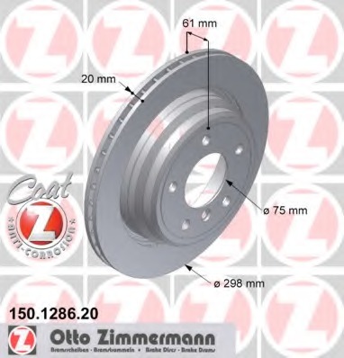 150.1286.20 ZIMMERMANN Тормозной диск