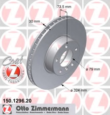 Купить 150.1296.20 ZIMMERMANN Тормозной диск в интернет-магазине Ravta – самая низкая цена