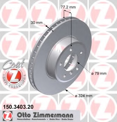 Купить 150.3403.20 ZIMMERMANN Тормозной диск в интернет-магазине Ravta – самая низкая цена