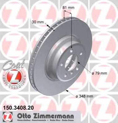 Купить 150.3408.20 ZIMMERMANN Тормозной диск в интернет-магазине Ravta – самая низкая цена