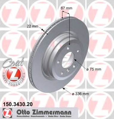Купить 150.3430.20 ZIMMERMANN Тормозной диск в интернет-магазине Ravta – самая низкая цена