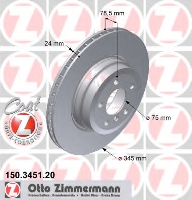 Купить 150.3451.20 ZIMMERMANN Тормозной диск в интернет-магазине Ravta – самая низкая цена