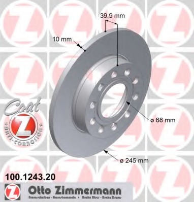 Купить 100.1243.20 ZIMMERMANN Тормозной диск в интернет-магазине Ravta – самая низкая цена