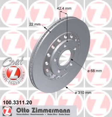 100.3311.20 ZIMMERMANN Тормозной диск