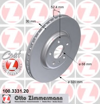 Купить 100.3331.20 ZIMMERMANN Тормозной диск в интернет-магазине Ravta – самая низкая цена