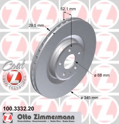 100.3332.20 ZIMMERMANN Тормозной диск