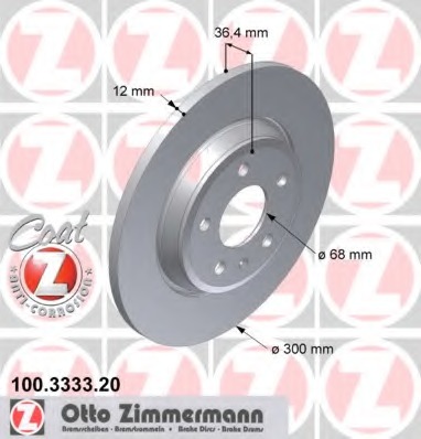 Купить 100.3333.20 ZIMMERMANN Тормозной диск в интернет-магазине Ravta – самая низкая цена