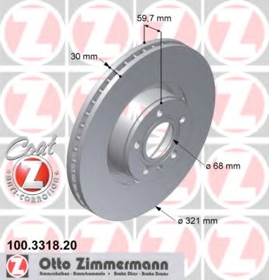 Купить 100.3318.20 ZIMMERMANN Тормозной диск в интернет-магазине Ravta – самая низкая цена