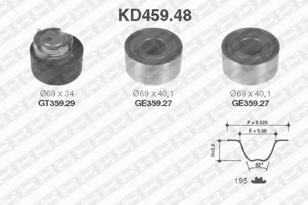 Купить KD459.48 SNR Комплект ремня ГРМ в интернет-магазине Ravta – самая низкая цена