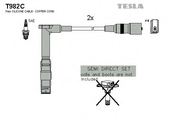 Купить t982c TESLA Комплект проводов зажигания в интернет-магазине Ravta – самая низкая цена