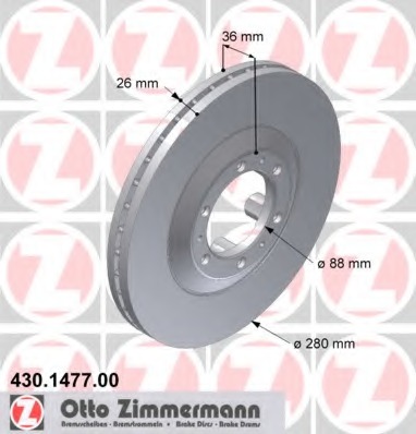 430.1477.00 ZIMMERMANN Тормозной диск