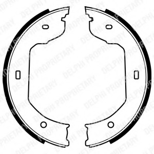 LS1920 Delphi Комплект тормозных колодок, стояночная тормозная система