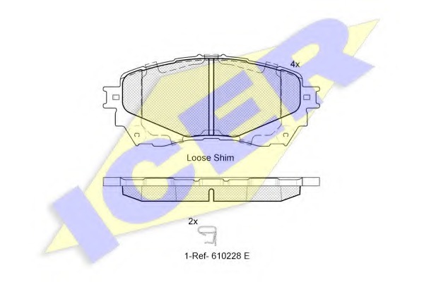 182126 ICER Комплект тормозных колодок, дисковый тормоз