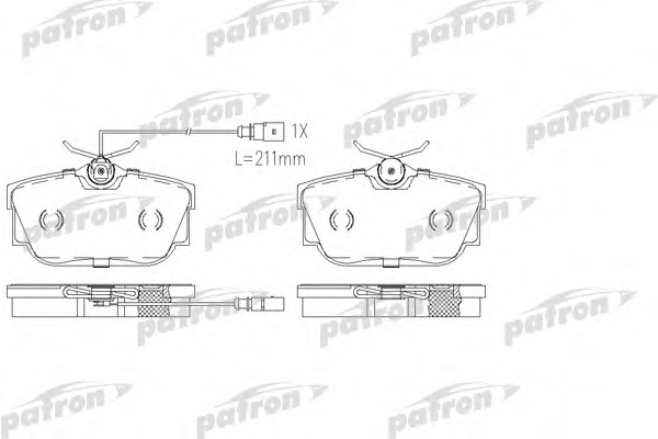 pbp1132 PATRON Комплект тормозных колодок, дисковый тормоз