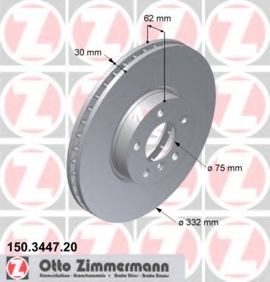 Купить 150.3447.20 ZIMMERMANN Тормозной диск в интернет-магазине Ravta – самая низкая цена