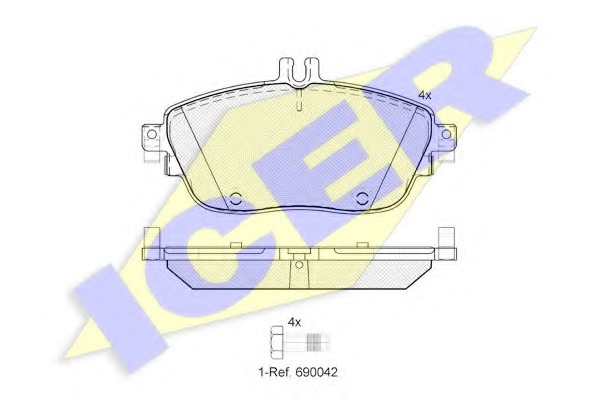 182061 ICER Комплект тормозных колодок, дисковый тормоз