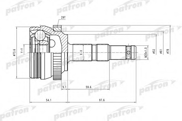 Купить pcv1400 PATRON Шарнирный комплект, приводной вал в интернет-магазине Ravta – самая низкая цена