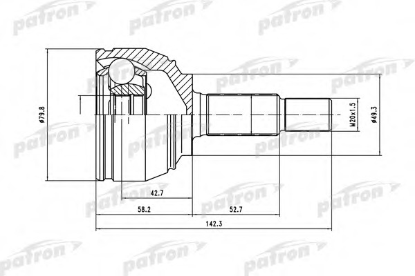 Купить pcv1443 PATRON Шарнирный комплект, приводной вал в интернет-магазине Ravta – самая низкая цена