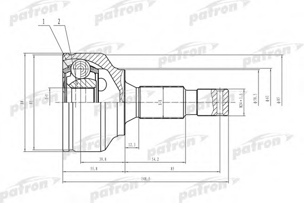 Купить pcv1469 PATRON Шарнирный комплект, приводной вал в интернет-магазине Ravta – самая низкая цена
