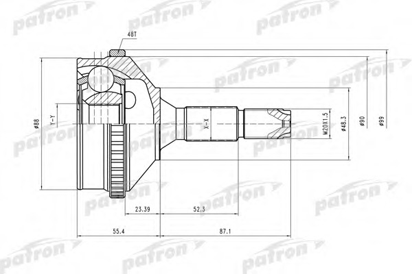 Купить pcv2056 PATRON Шарнирный комплект, приводной вал в интернет-магазине Ravta – самая низкая цена