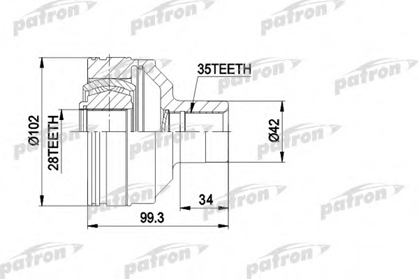 Купить pcv5013 PATRON Шарнирный комплект, приводной вал в интернет-магазине Ravta – самая низкая цена