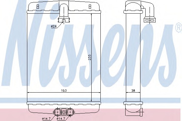 72013 Nissens Теплообменник, отопление салона
