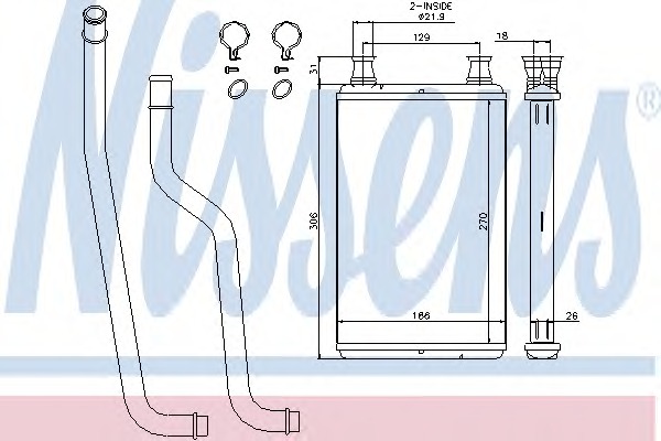 70978 NISSENS Теплообменник, отопление салона