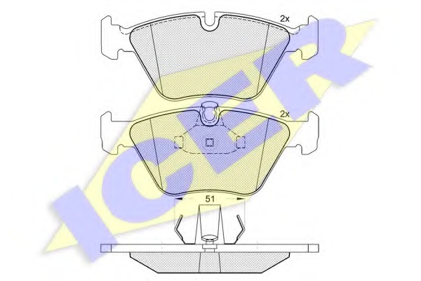 181296 ICER Комплект тормозных колодок, дисковый тормоз
