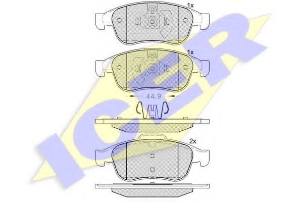 181915 ICER Комплект тормозных колодок, дисковый тормоз